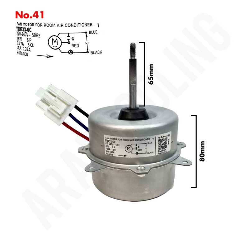موتور فن کندانسور کولر گازی مدل YDK33-6C