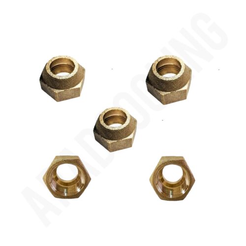 مهره برنجی سایز 1/2 اینچ ( پک 5 عددی )