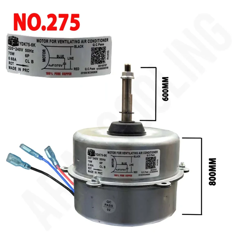 موتور فن پنل کولر گازی مدل YDK75-6K کد 275